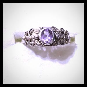 Amethyst sterling silver ring